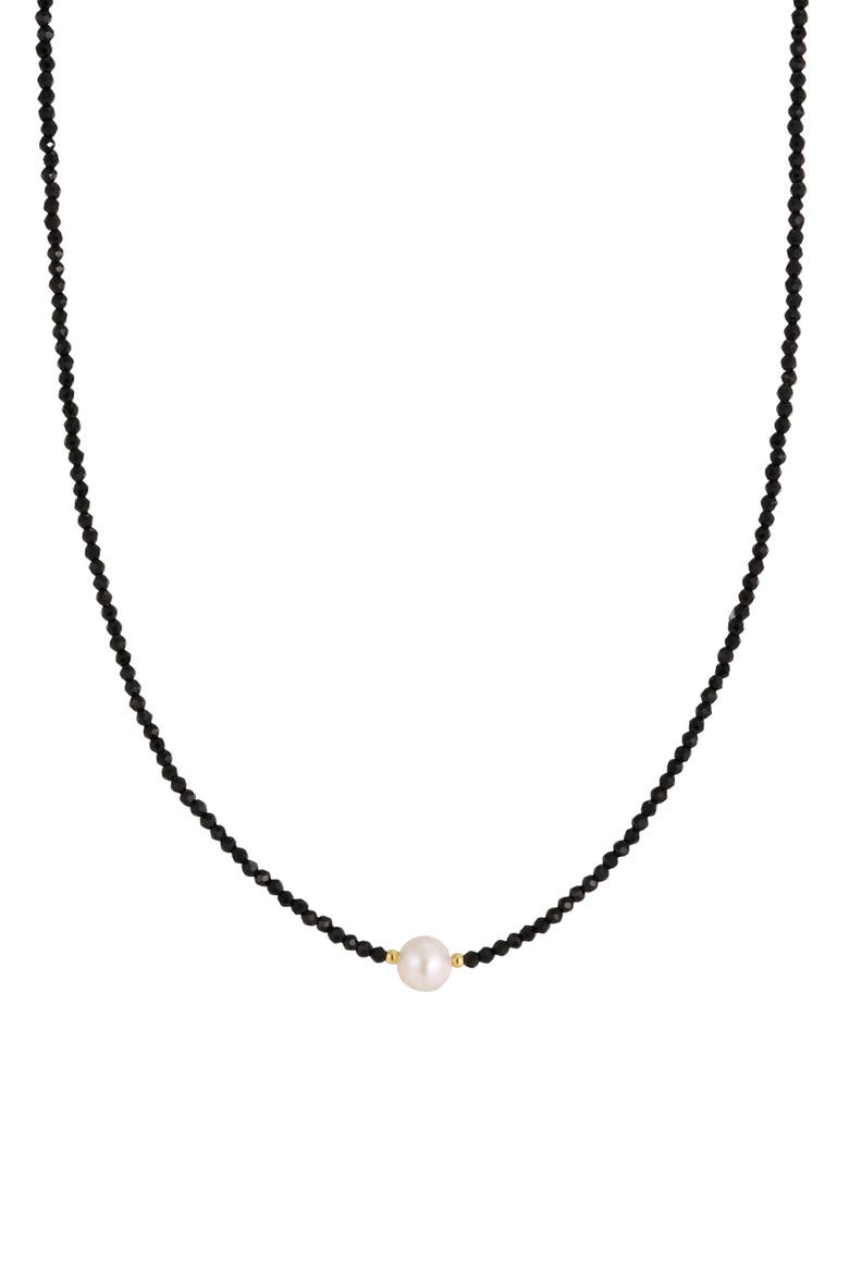 Freshwater Pearl Beaded Necklace, Alternate, color, BLACK/ WHITE