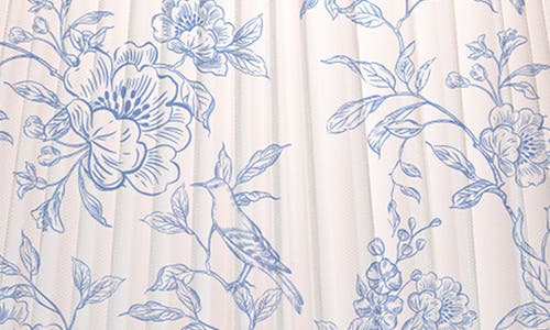 Luzè Luze Floral Shade Metal Desk Lamp In Blue