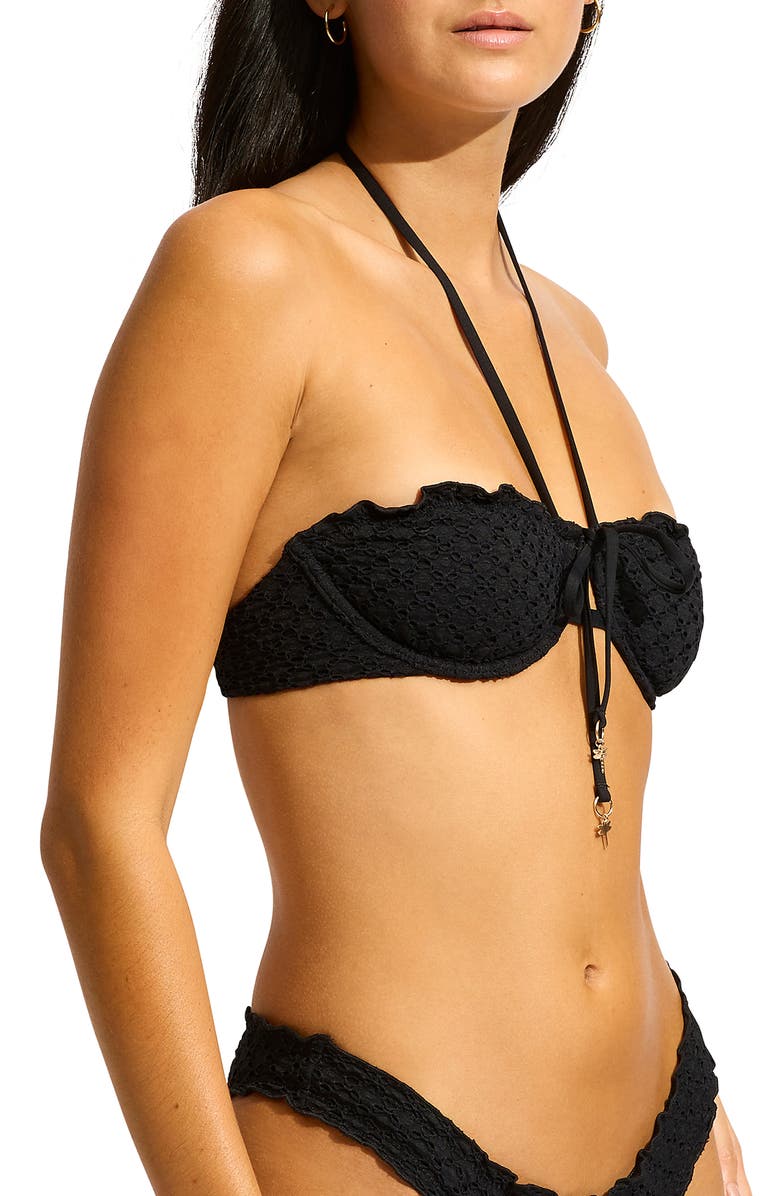 Seafolly Underwire Bikini Top, Alternate, color, Black