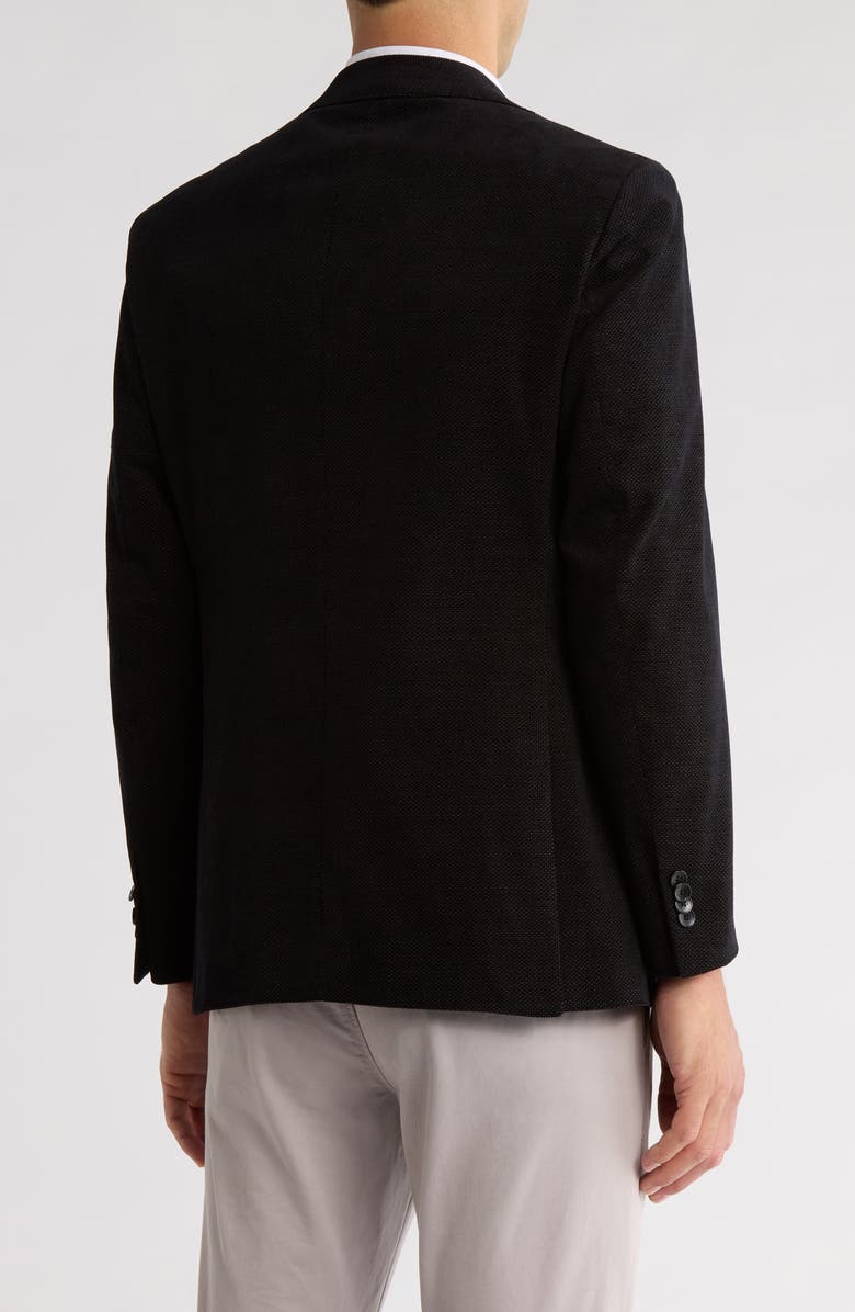 Lucky Brand Solid Peak Lapel Cotton Blend Sport Coat, Alternate, color, Black