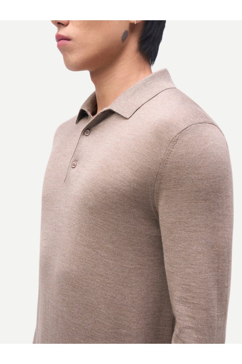 Men Classic Polo Shirt with Long Sleeve, Alternate, color, taupe