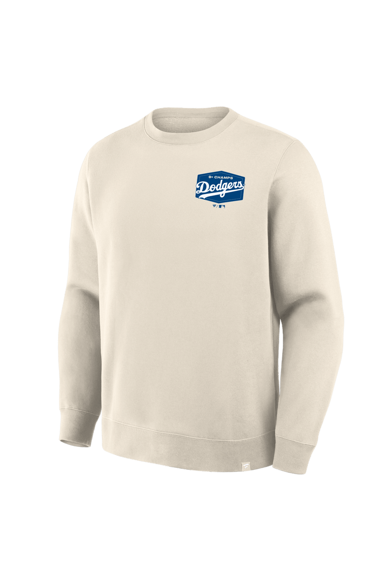 Men's Fanatics  Tan Los Angeles Dodgers 9x Champs Crewneck Sweatshirt, Alternate, color, Tan
