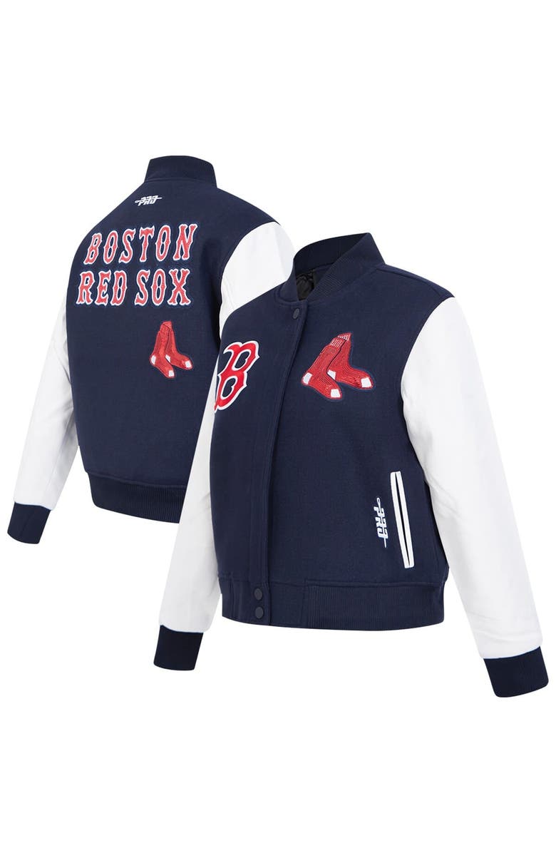 PRO STANDARD Women's Pro Standard Navy Boston Red Sox Game Day Classics Wool Varsity Jacket, Alternate, color, 