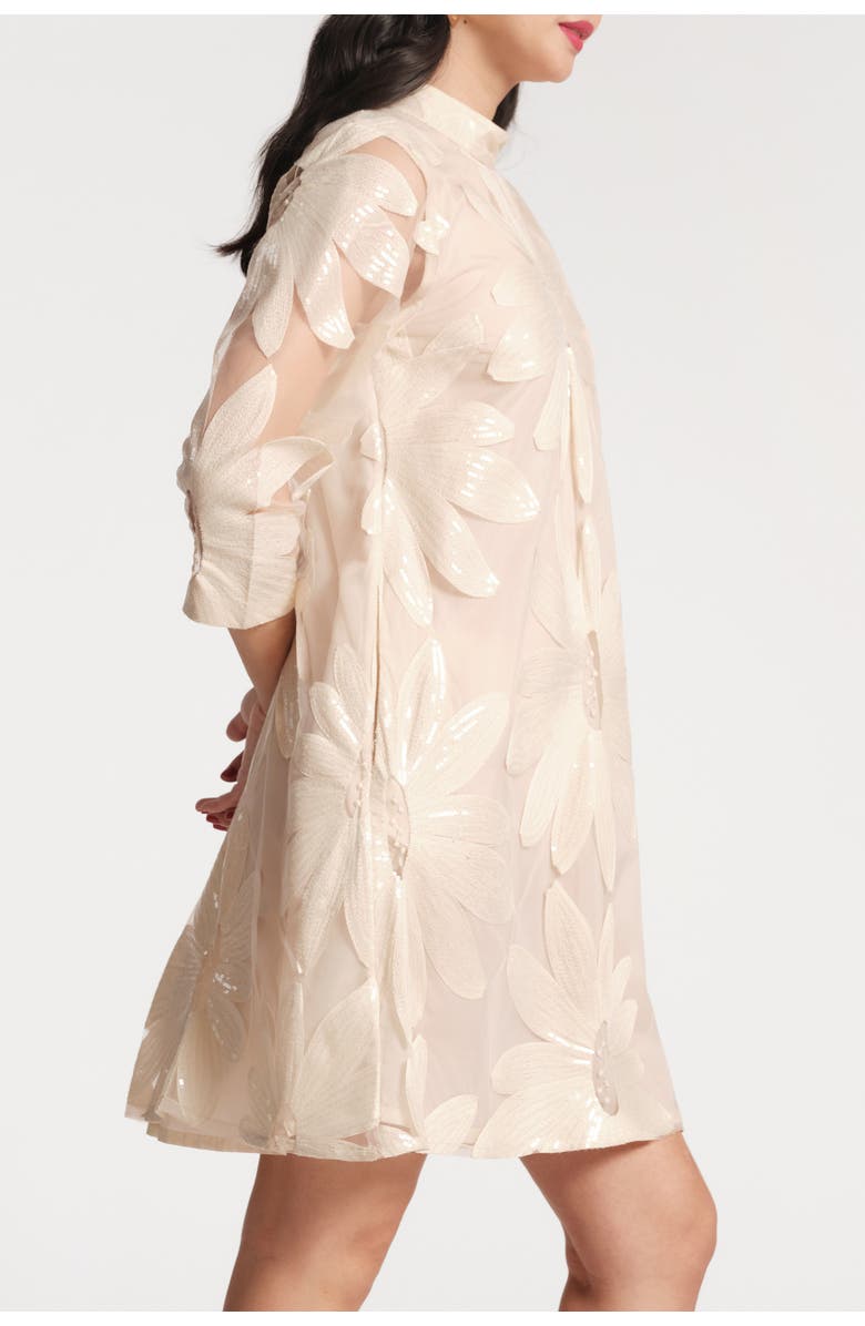 Frances Valentine Diplomat Mini Dress Floral Sequin, Alternate, color, Oyster