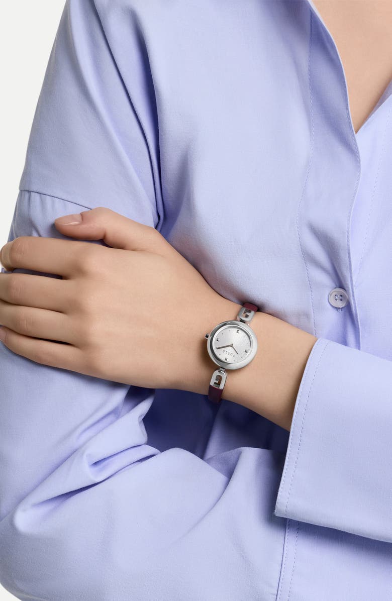 Furla Glamour Chic Mixed Material Bracelet Watch, 28mm, Alternate, color, Silver-Tone