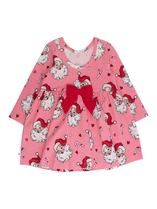 Rufflebutts Girls Knit Long Sleeve Twirl Dress In Pink