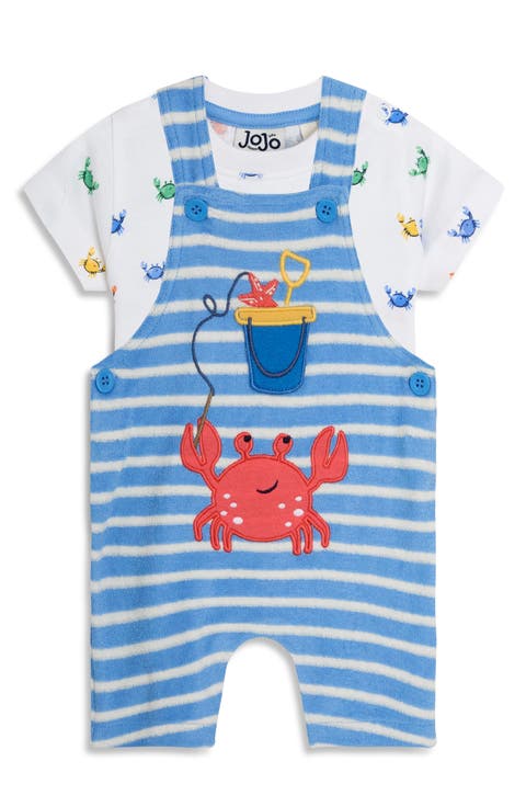 Crab Cotton T-Shirt & Overalls Set (Baby)