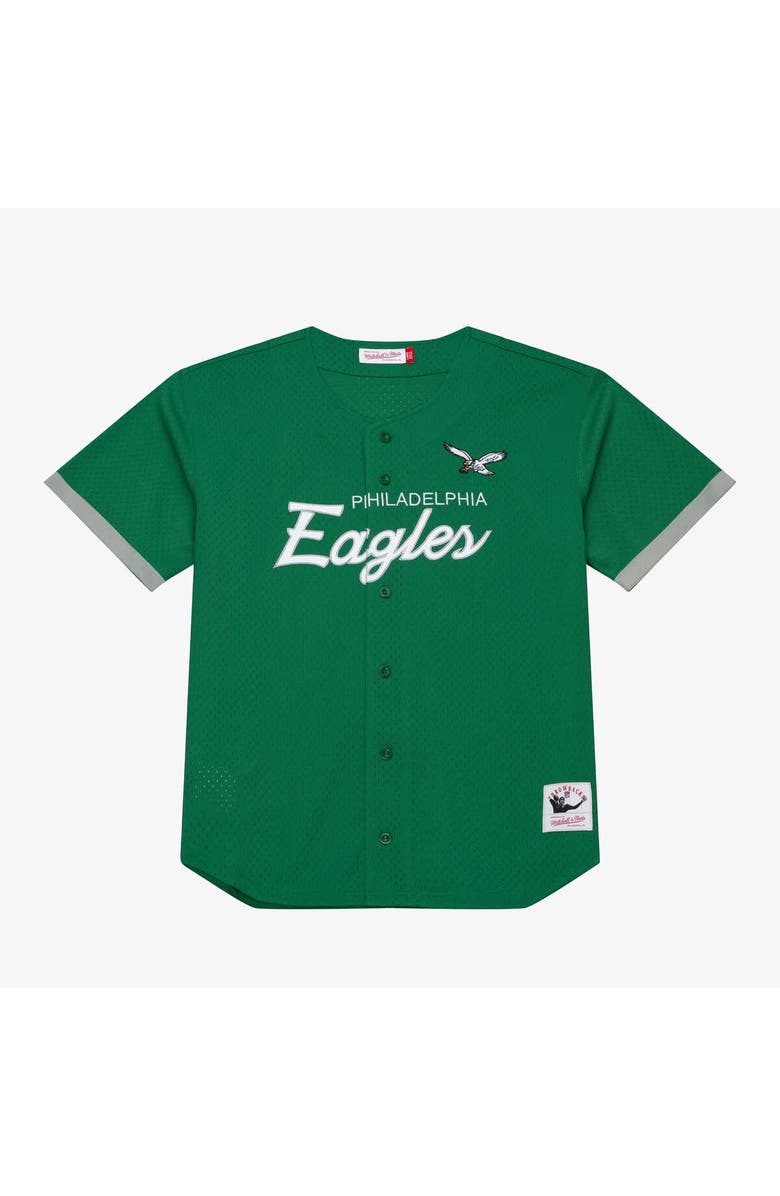 Mitchell & Ness Men's Mitchell & Ness  Kelly Green Philadelphia Eagles Head Coach Mesh Full-Button Fashion Jersey, Main, color, Kelly Green