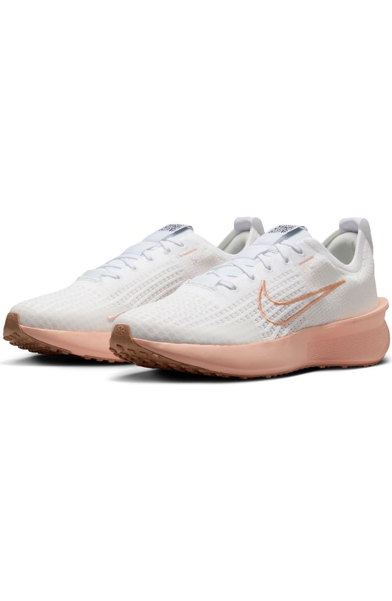 Nike Interact Run Running Shoe, Main, color, White/ Apricot/ Coral