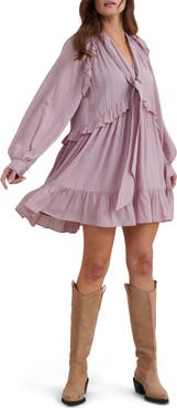 Nobody's Child Bohana Long Sleeve Ruffle Minidress