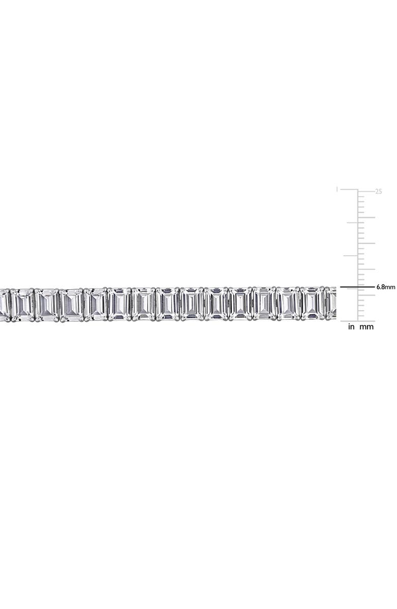 Julianna B. Emerald-Cut Lab-Created White Sapphire Tennis Bracelet, Alternate, color, Sterling Silver