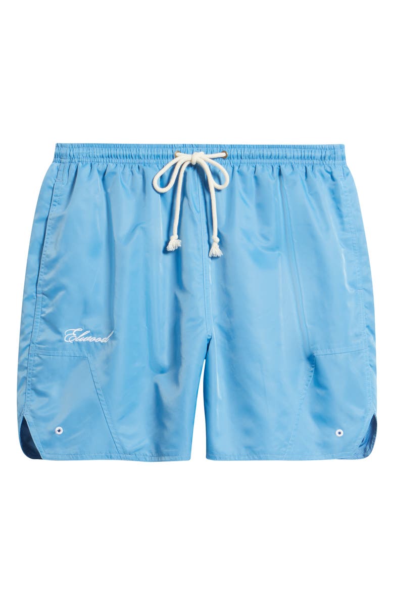 Elwood Olympic Embroidered Logo Nylon Shorts, Alternate, color, Sky Blue