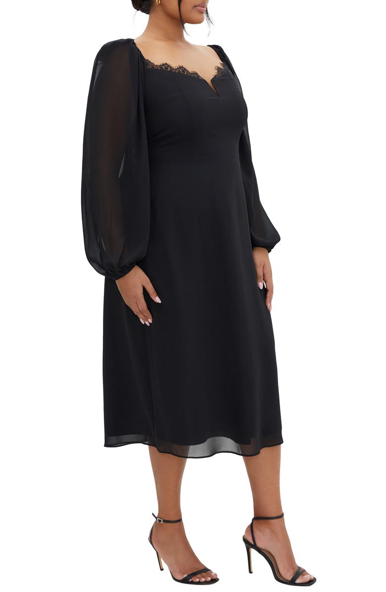 City Chic Orla Mixed Media Dress, Alternate, color,