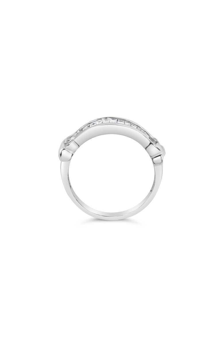.925 Sterling Silver 1/2 Ctw Baguette Cut Diamond Channel Set X-Station Wedding Ring, Alternate, color, Silver