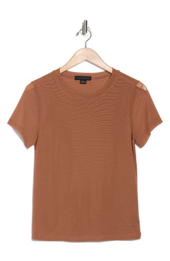 Sanctuary Ideal Mesh T-shirt In Teak
