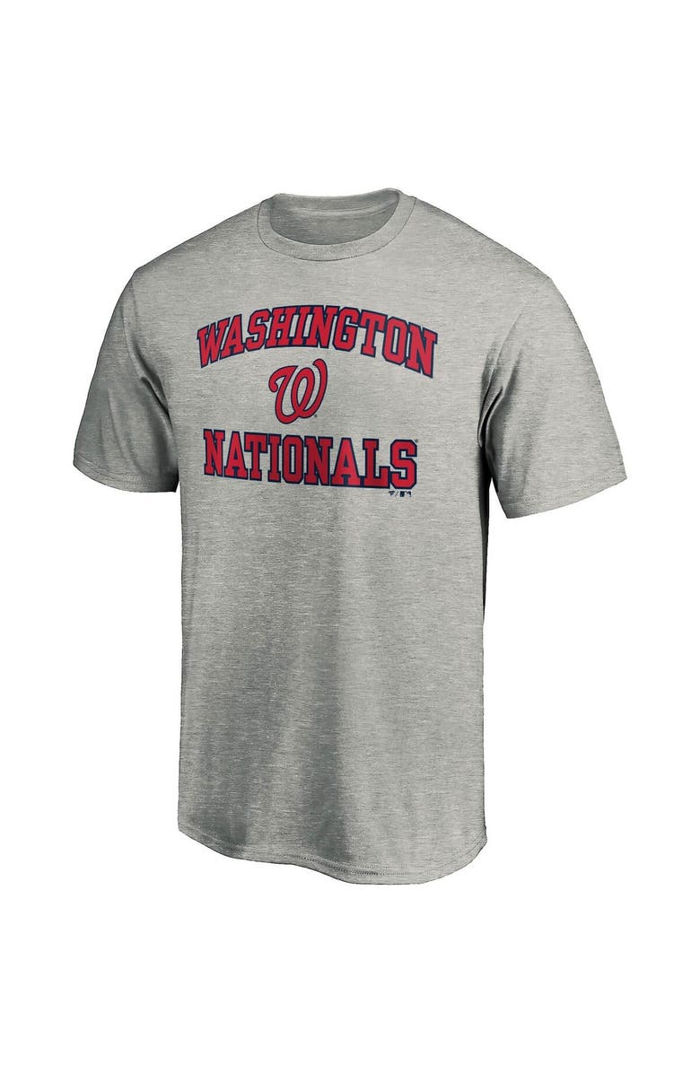 FANATICS Men's Fanatics Branded Heathered Gray Washington Nationals Heart & Soul T-Shirt, Alternate, color, Heather Gray