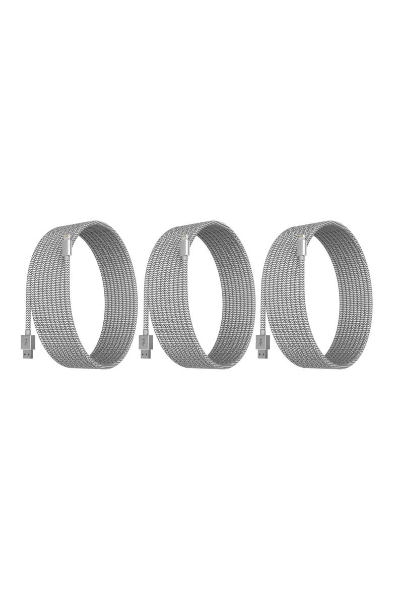3-Pack MFI Lightning Cables, Main, color, SILVER