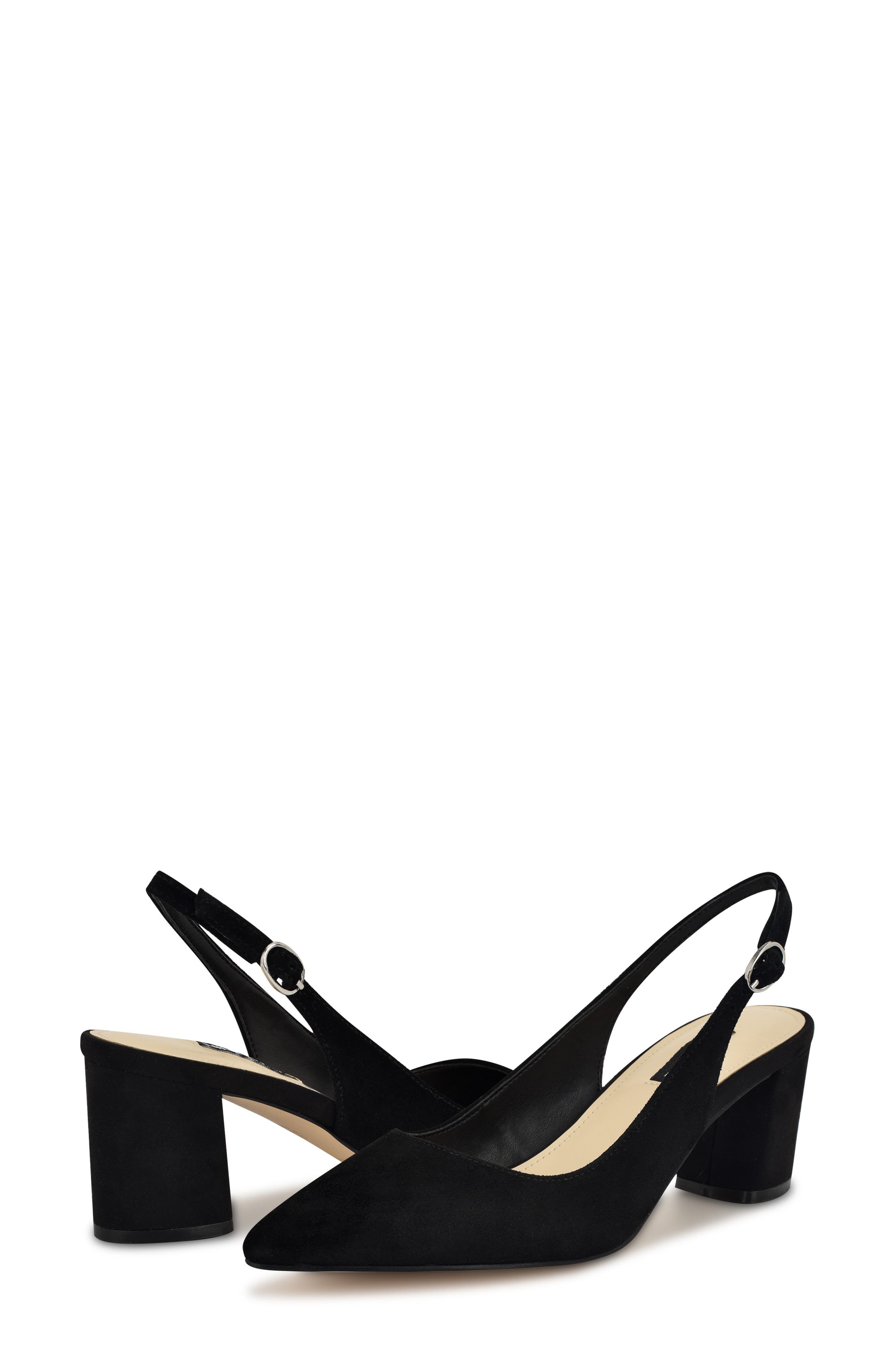 Nine West Kamsee Slingback Pointed Toe Pump, Alternate, color, Black