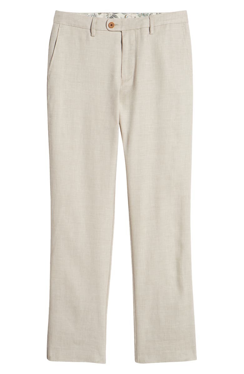 Tommy Bahama Latigo Beach Flat Front Linen Blend Pants, Alternate, color, Stone Khaki