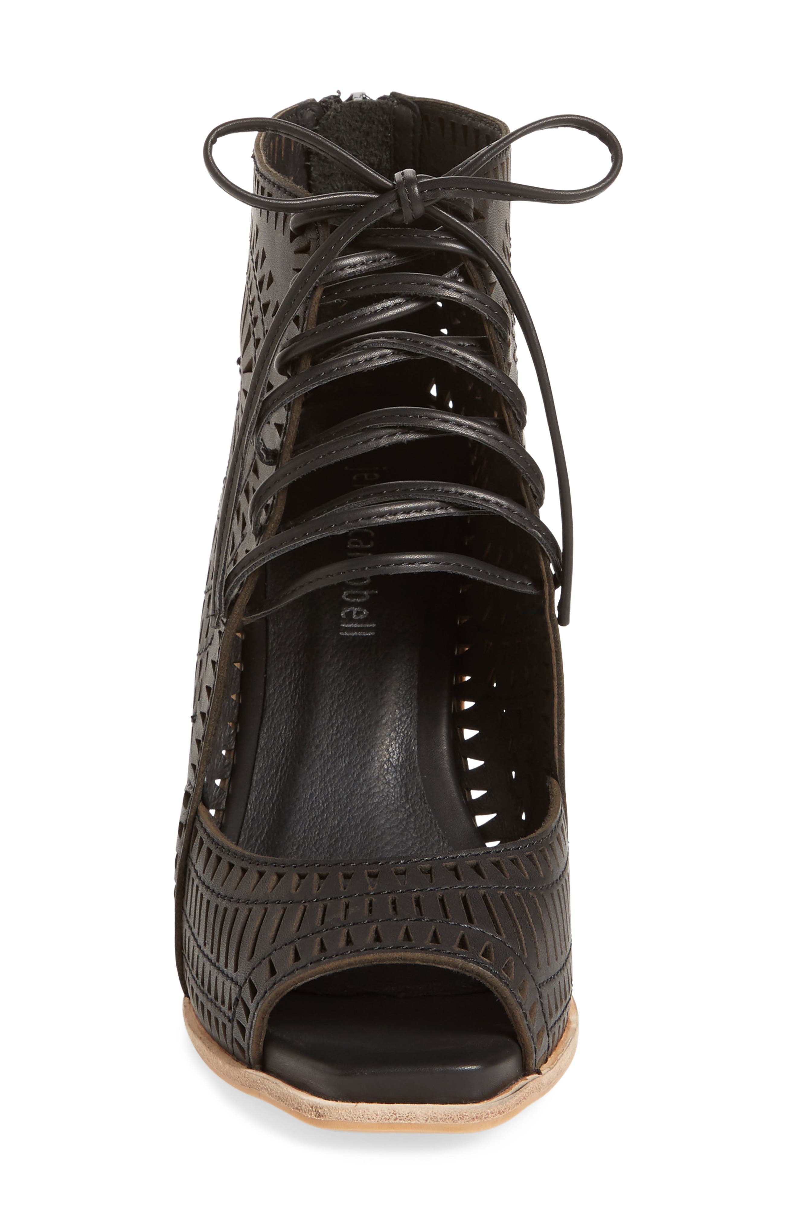 Rayos Perforated Wedge Sandal, Alternate, color, BLACK