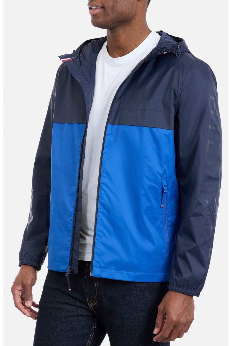 Colorblock Hooded Windbreaker, Alternate, color, NAVY