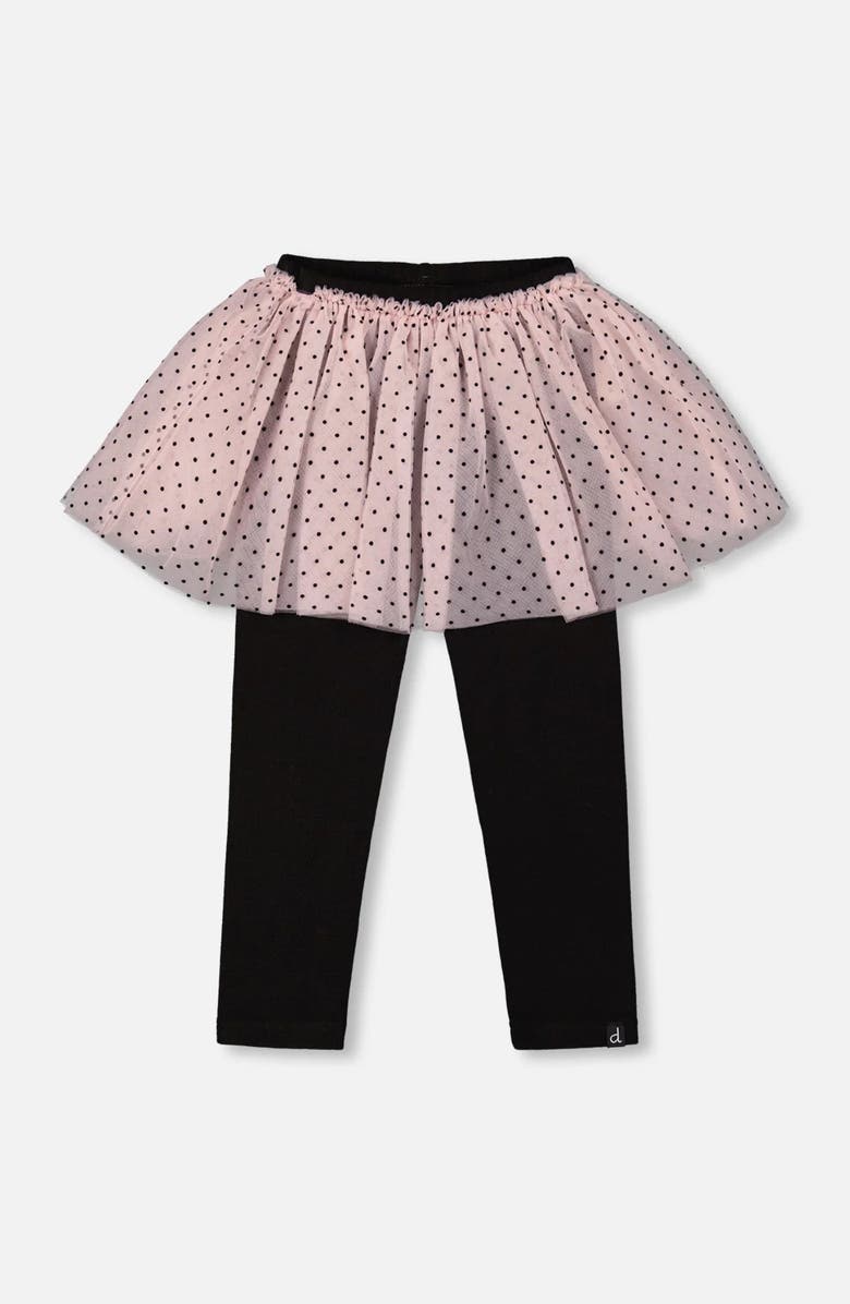 Deux par Deux Leggings with Tulle Skirt, Main, color, Pink And Black