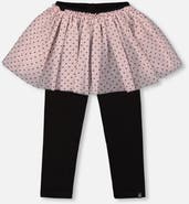 Deux par Deux Leggings with Tulle Skirt