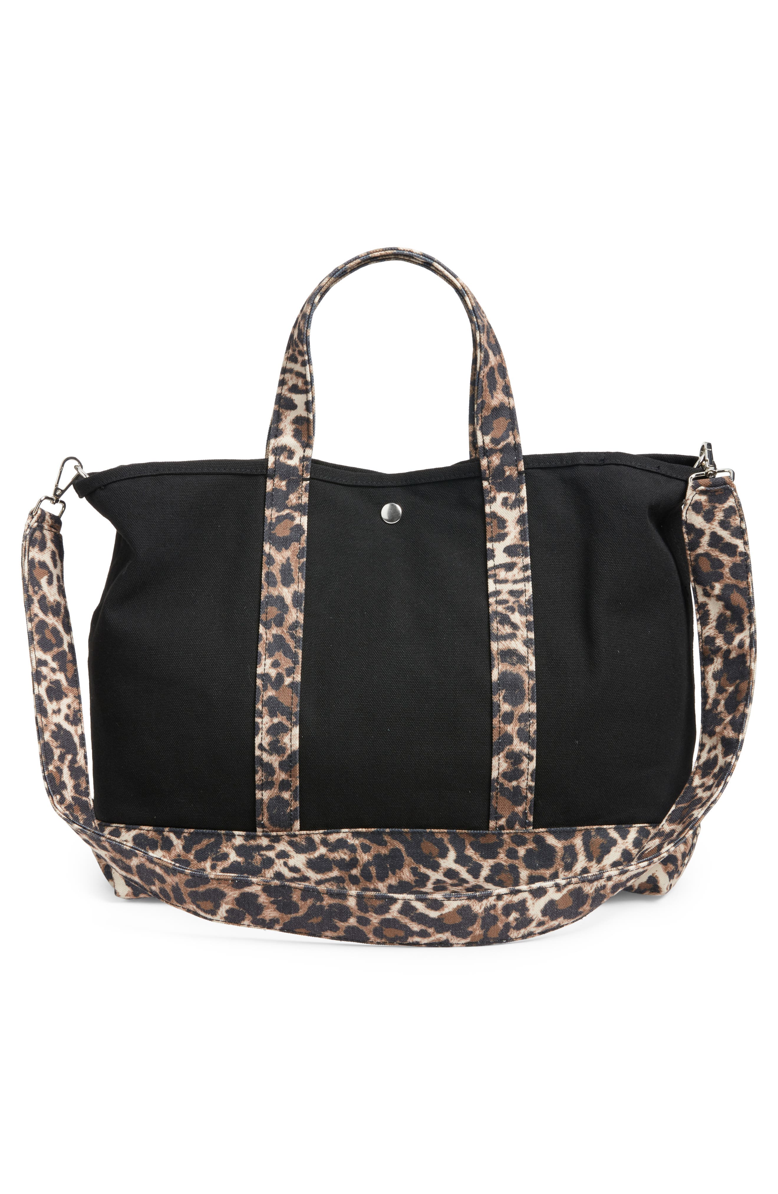Large 125th Anniversary Structured Tote, Alternate, color, BLACK - BEIGE JANIE LEOPARD