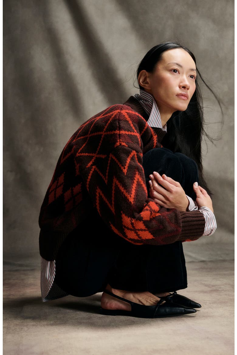 Adina Fair Isle Sweater, Alternate, color, BROWN MULTI