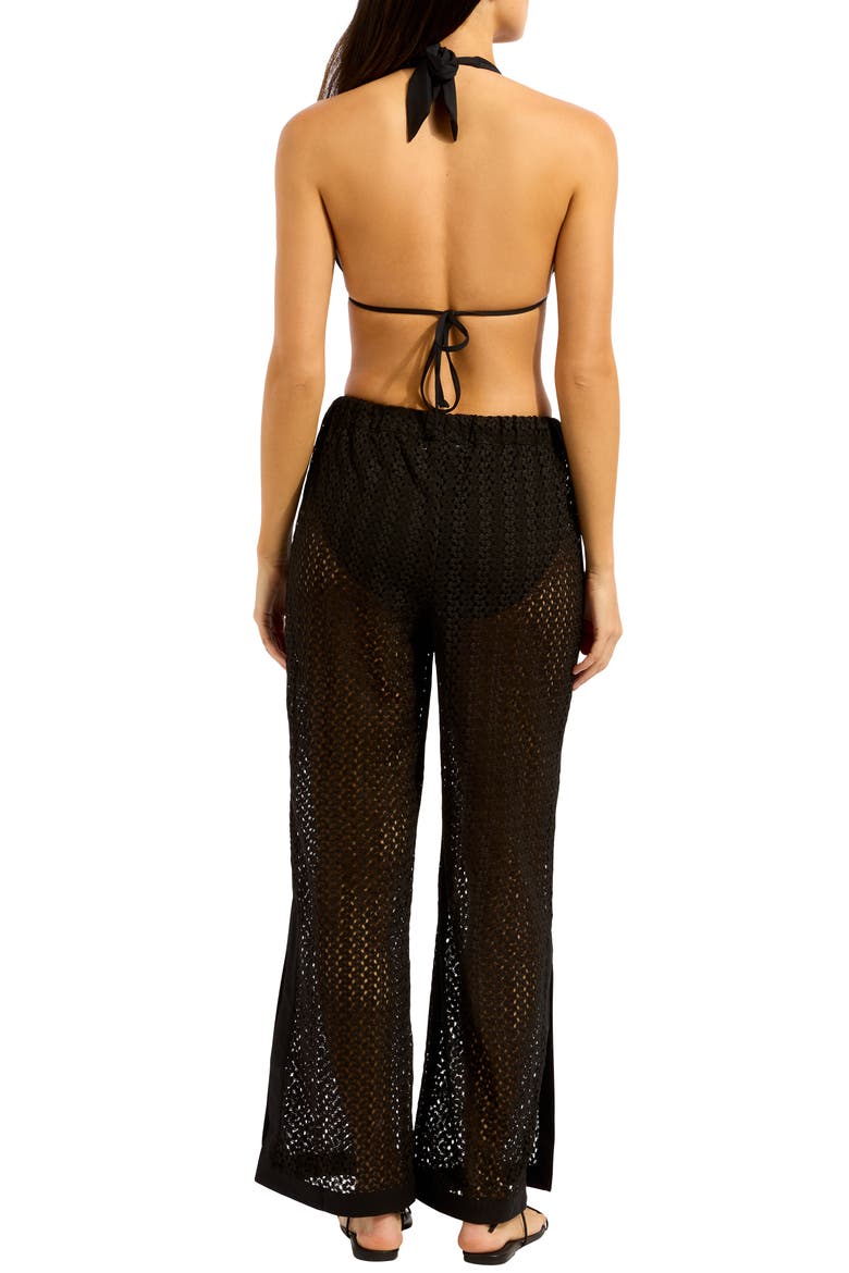 Side Split Cover-Up Pants, Alternate, color, BLACK