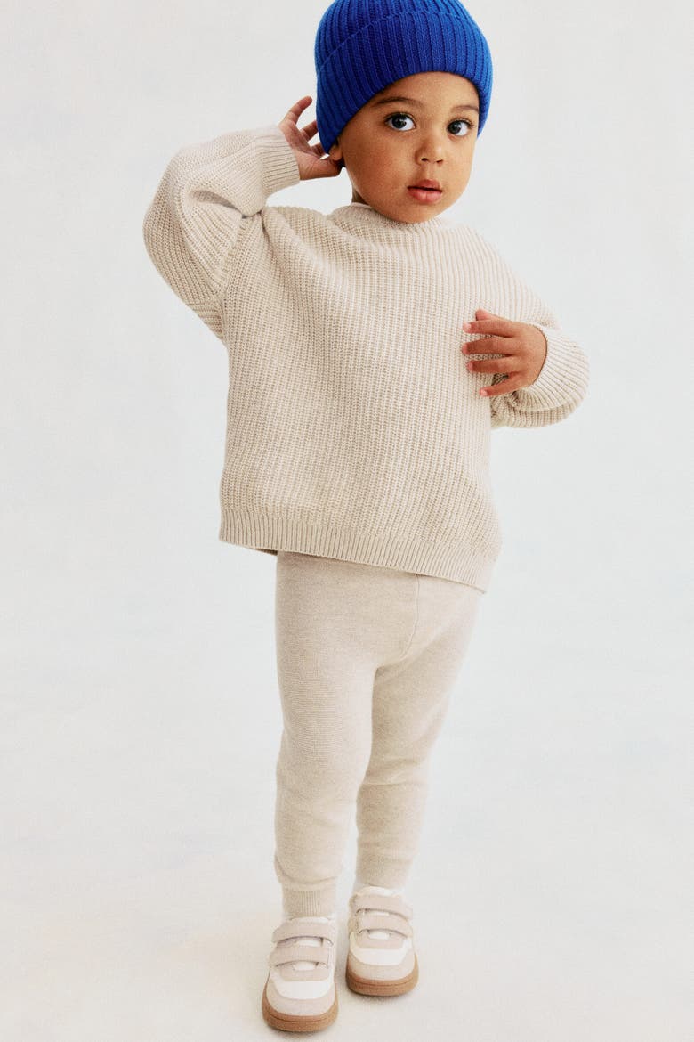 2-Piece Cotton Knit Set, Alternate, color, Light beige