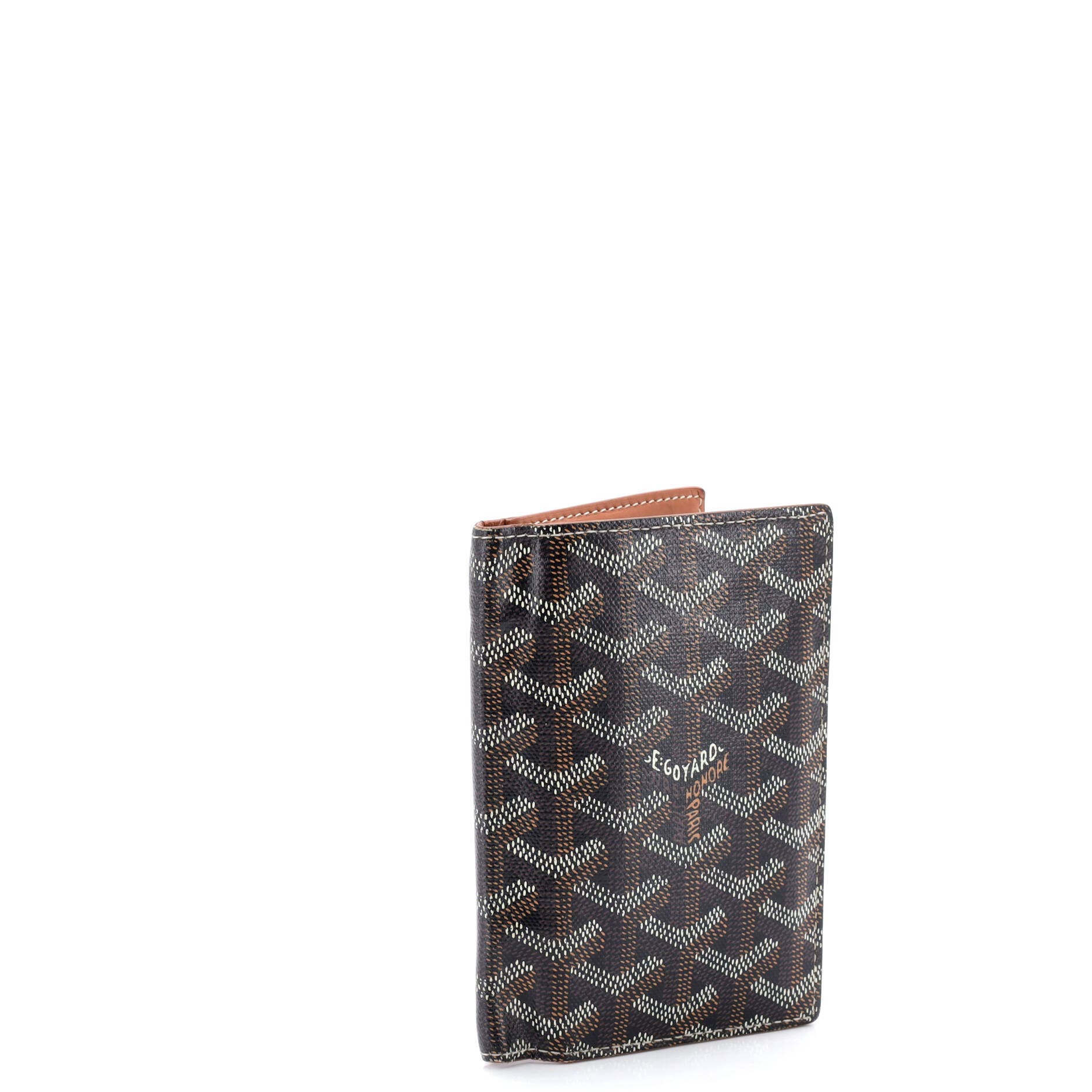 Pre-Owned Goyard Saint Marc Card Case Coated Canvas, Alternate, color, Black