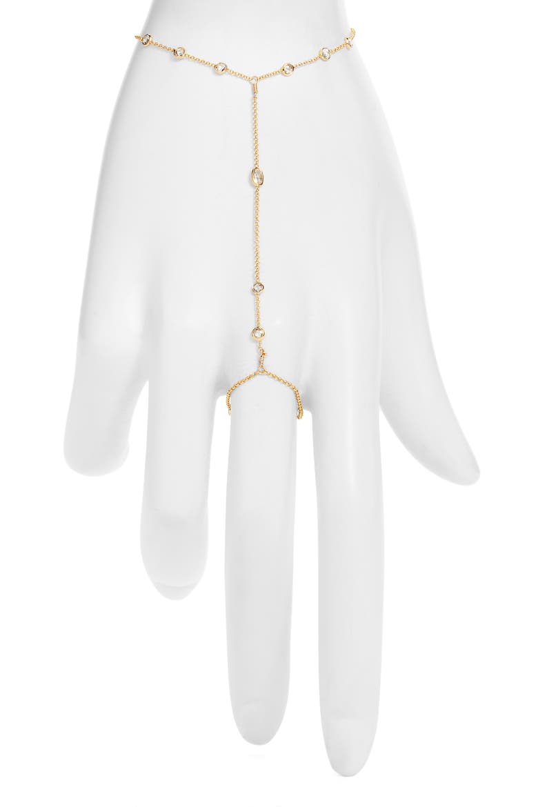 Rain Drop Station Hand Chain, Main, color, GOLD