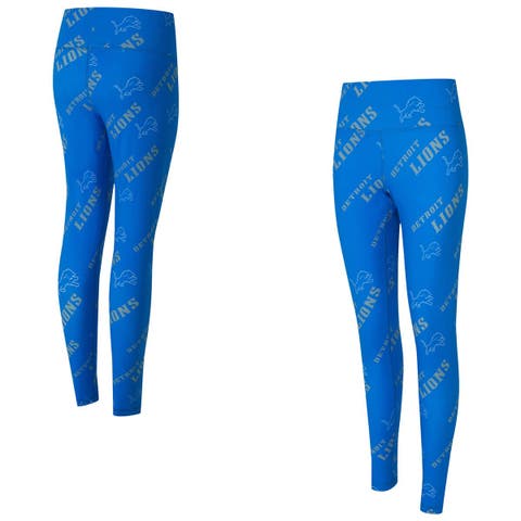 Women's Concepts Sport Blue Detroit Lions Mosaic Allover Print Leggings