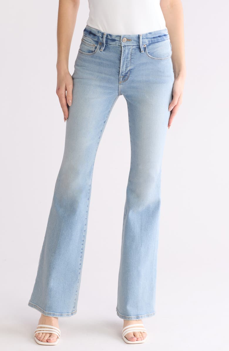 Good American Good Legs Flare Jeans, Main, color, Indigo390