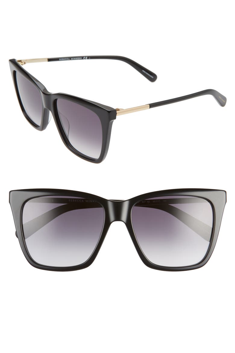 Indio 55mm Gradient Cat Eye Sunglasses, Main, color, BLACK/ DARK GREY
