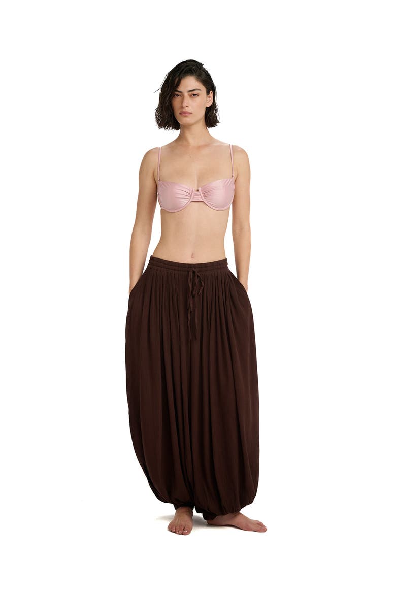 Resort Balloon Pants Cover-Up, Alternate, color, Brown