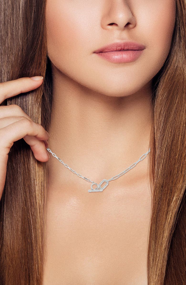 GLAZE JEWELRY T-Bar Toggle Necklace, Alternate, color, Silver