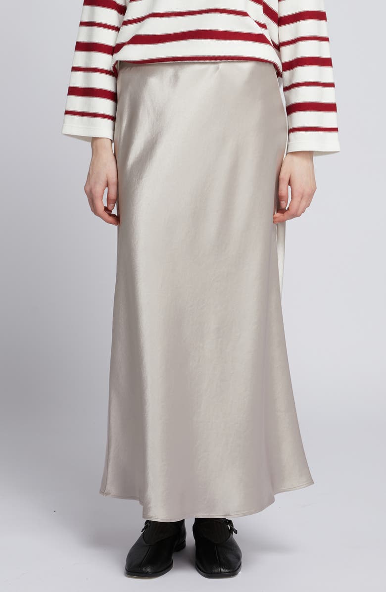 MM by Max Mara Alession Satin Maxi Skirt, Main, color, Sand