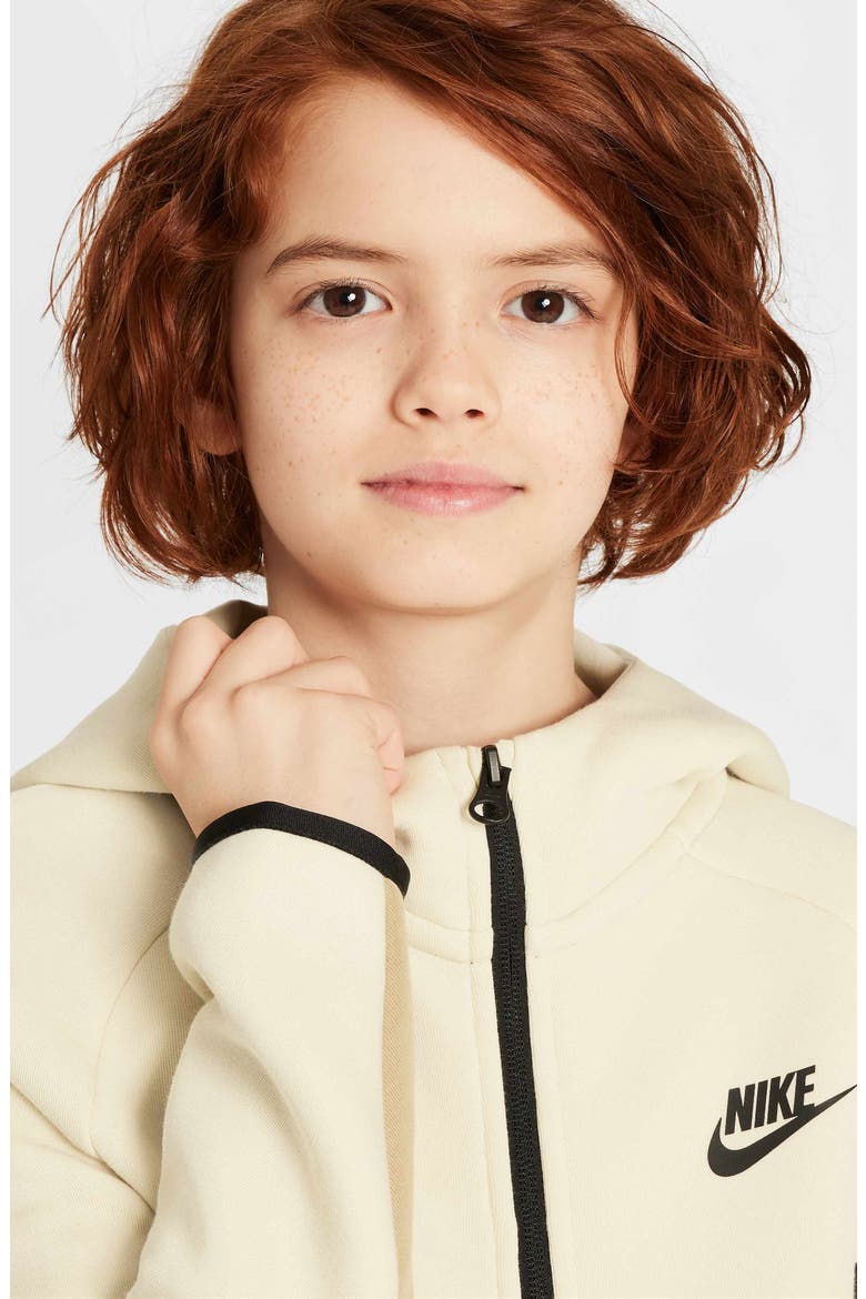 Kids' Sportswear Tech Fleece Full Zip Jacket, Alternate, color, PARACHUTE BEIGE/ KHAKI/ BLACK