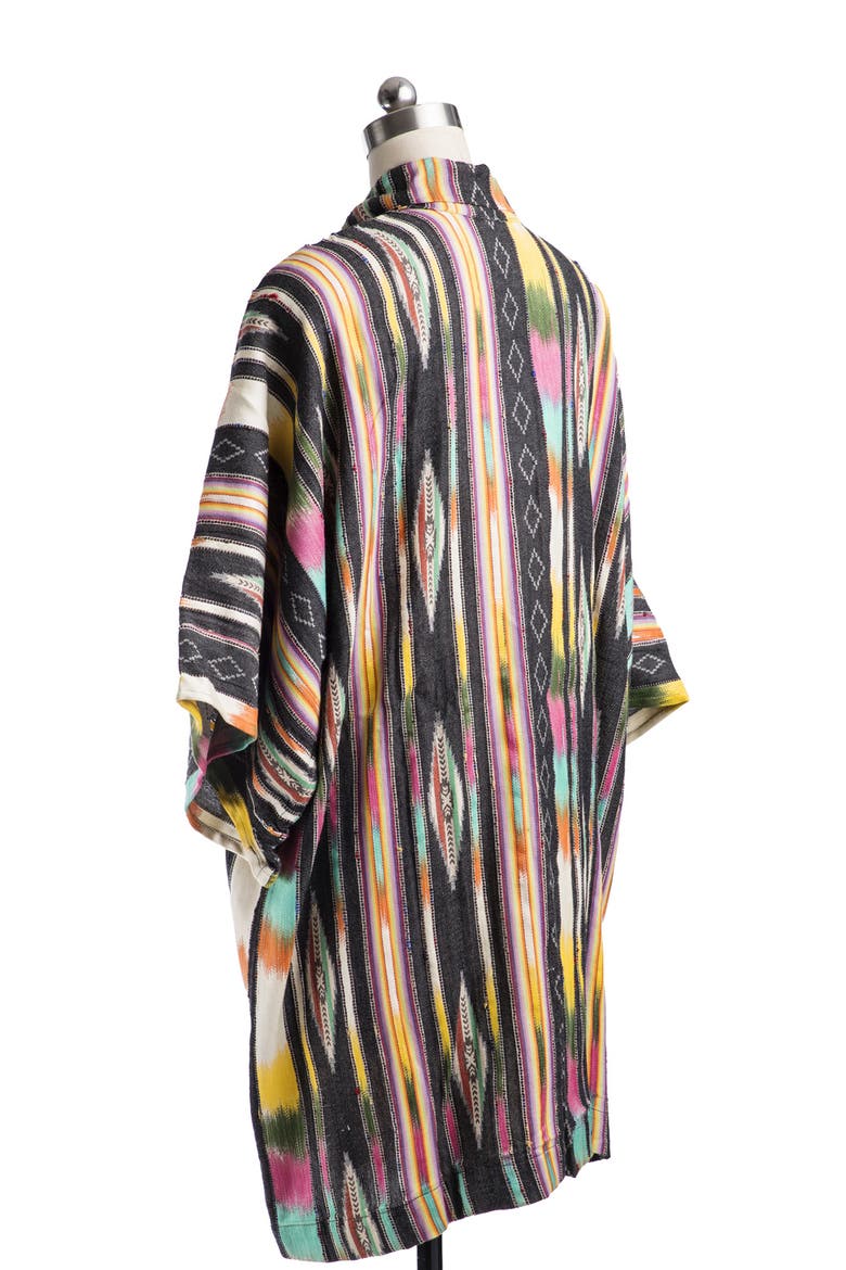 Ikat Stripe Cardigan, Alternate, color, BLACK