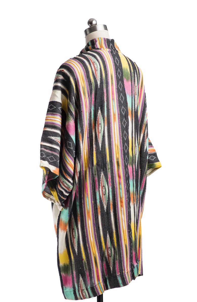 SAACHI Ikat Stripe Cardigan, Alternate, color, Black