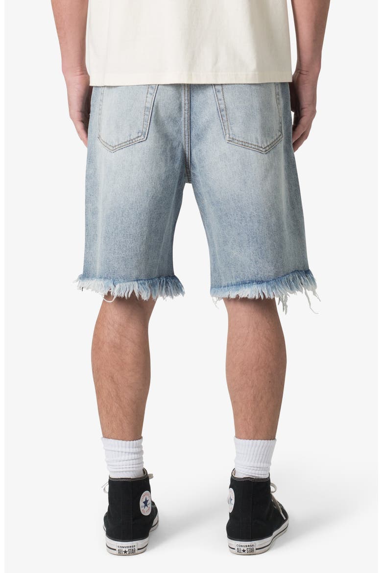 Distressed Spider Denim Shorts, Alternate, color, LIGHT BLUE