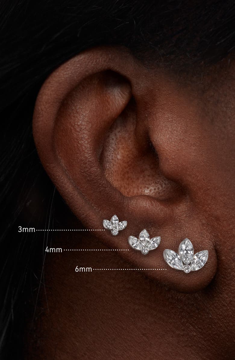 MARIA TASH Invisible Diamond Lotus Threaded Stud Earring, Alternate, color,