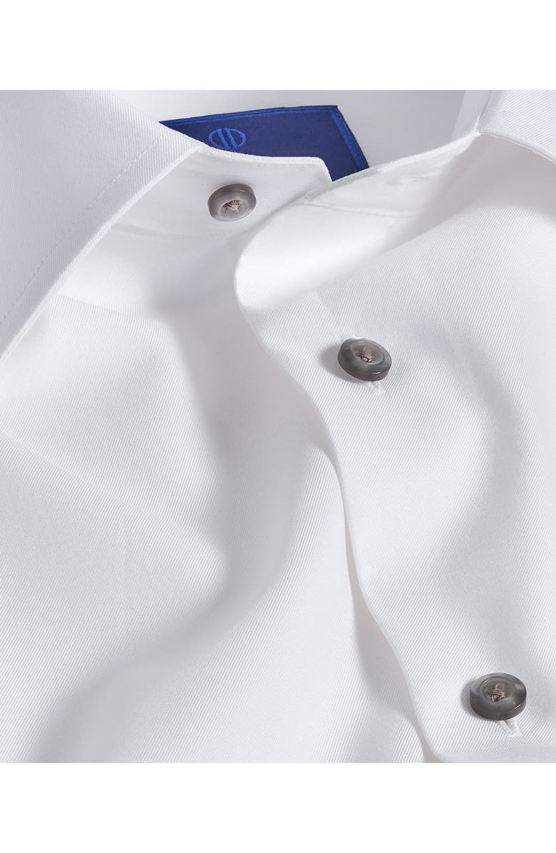 David Donahue Trim Fit Cotton Dress Shirt, Alternate, color, White