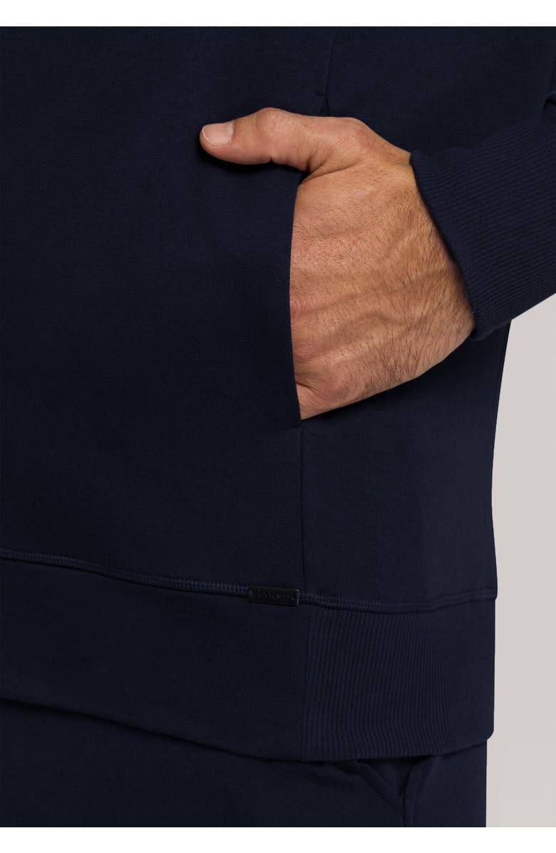 Hanro Living Cotton Zip-Up Jacket, Alternate, color, Black Iris