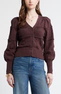 Treasure & Bond Pointelle Knit Button Front Cotton Cardigan
