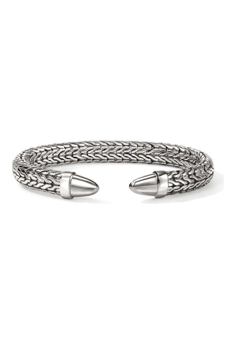 Spear 50 Silver Cuff Bracelet, 8.9mm, Main, color, SILVER