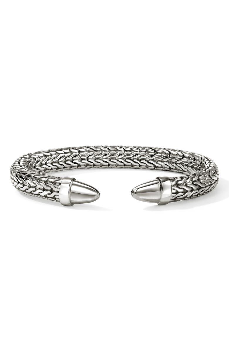 John Hardy Spear 50 Silver Cuff Bracelet, 8.9mm, Main, color, Silver