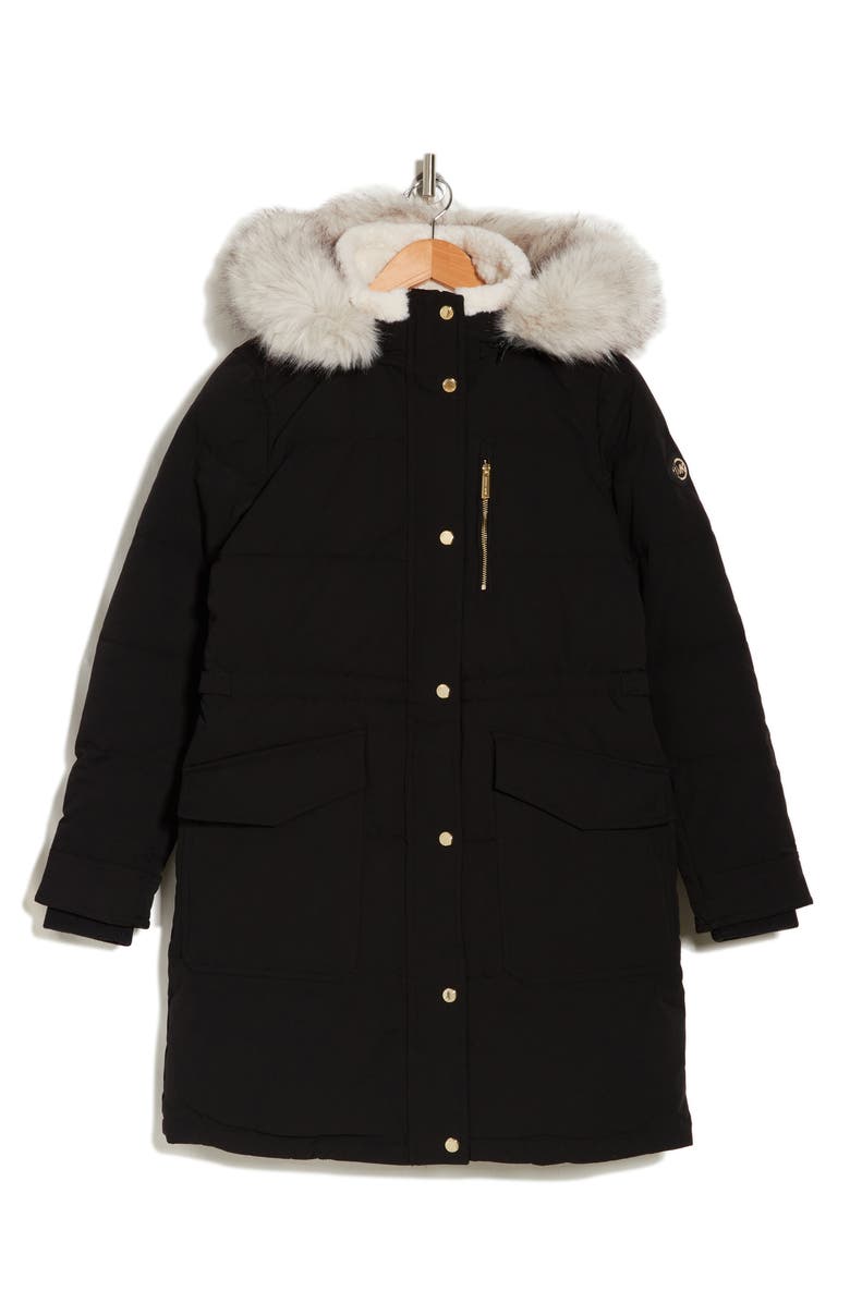 Michael Kors Faux Fur Hood Puffer Jacket, Alternate, color,